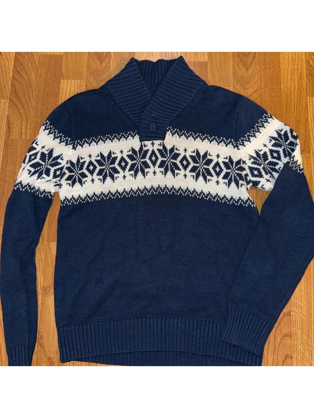 Men's H2H Fair Isle Shawl Collar Sweater